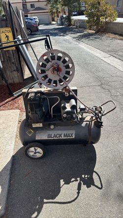 Sanborn Black Max Air Compressor with Hose Reel