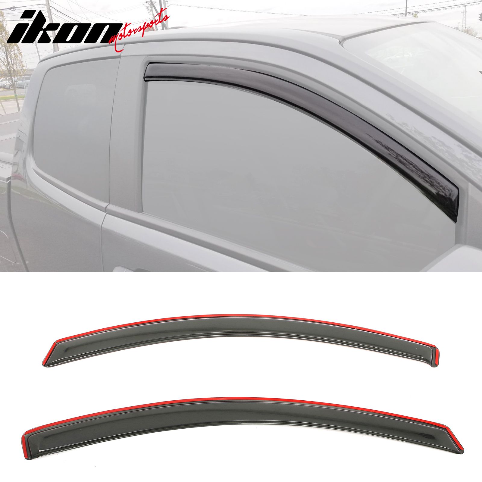Fits 2015-2022 Chevy Colorado GMC Canyon Extended Cab Window Visors Guard In-Channel