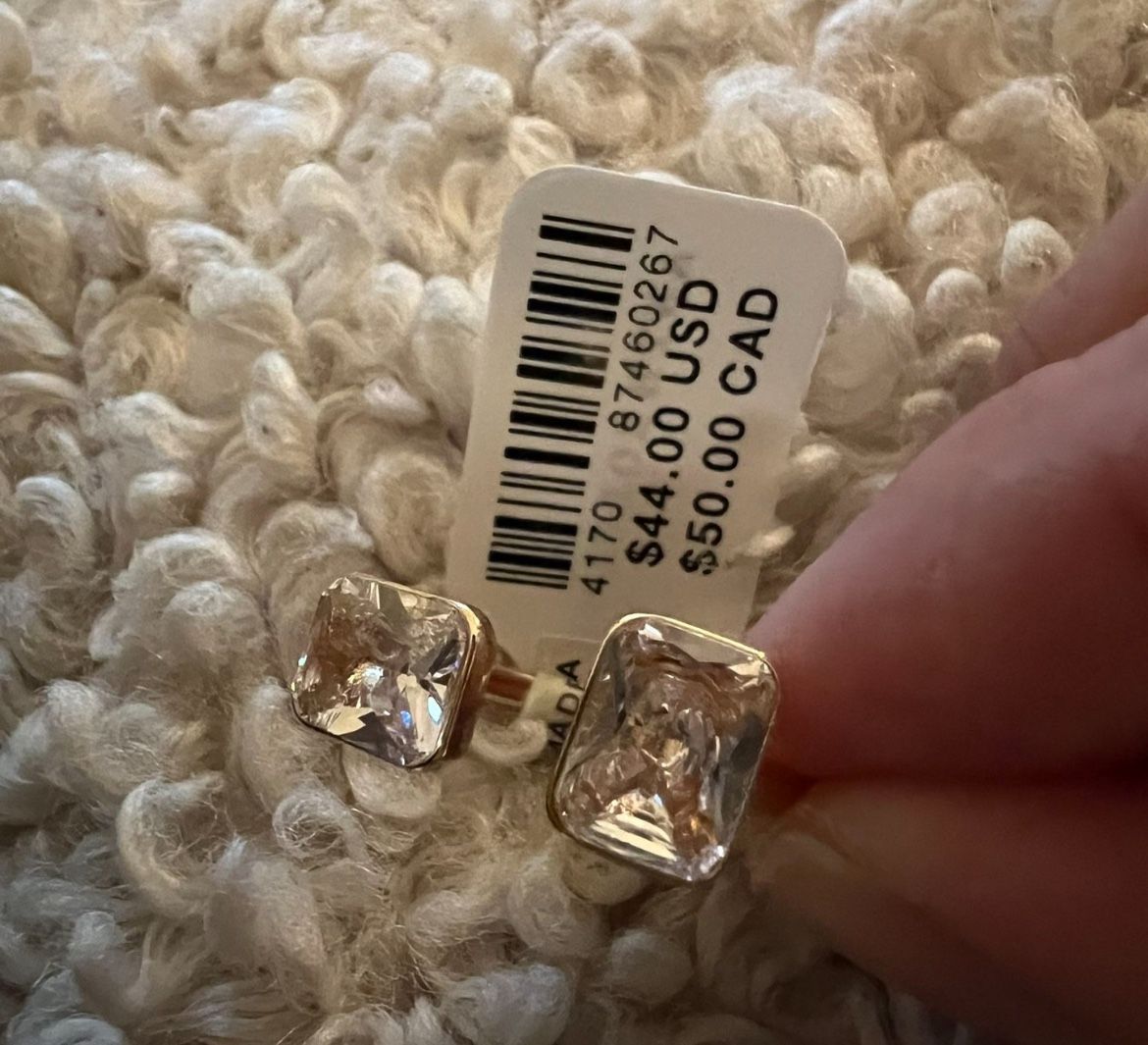 Anthropologie Double Crystal Open Cocktail Ring