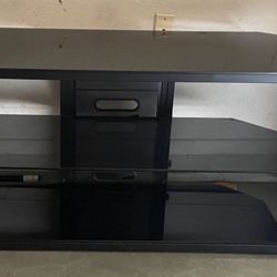 Tv Stand Black Glass 55” Up 
