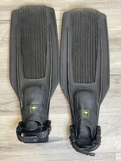 U.S. Diver's Technisub Dive Fins Size Large Black