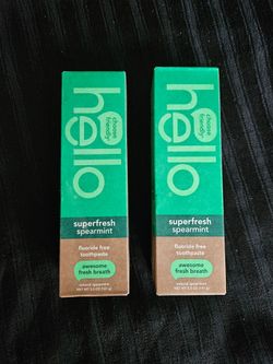 $8 FOR BOTH - Hello Natural Spearmint Toothpastes 5oz