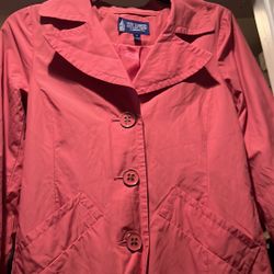 London Fog Classic Pink Stylish Lightweight Coat with Pink Lining. Detailed See Pictures. Size S.