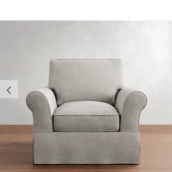 Pottery barn Comfort Roll Arm Slipcovered Swivel Chair