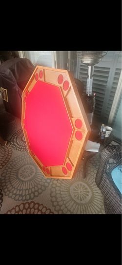 8 sided Oak Poker Table