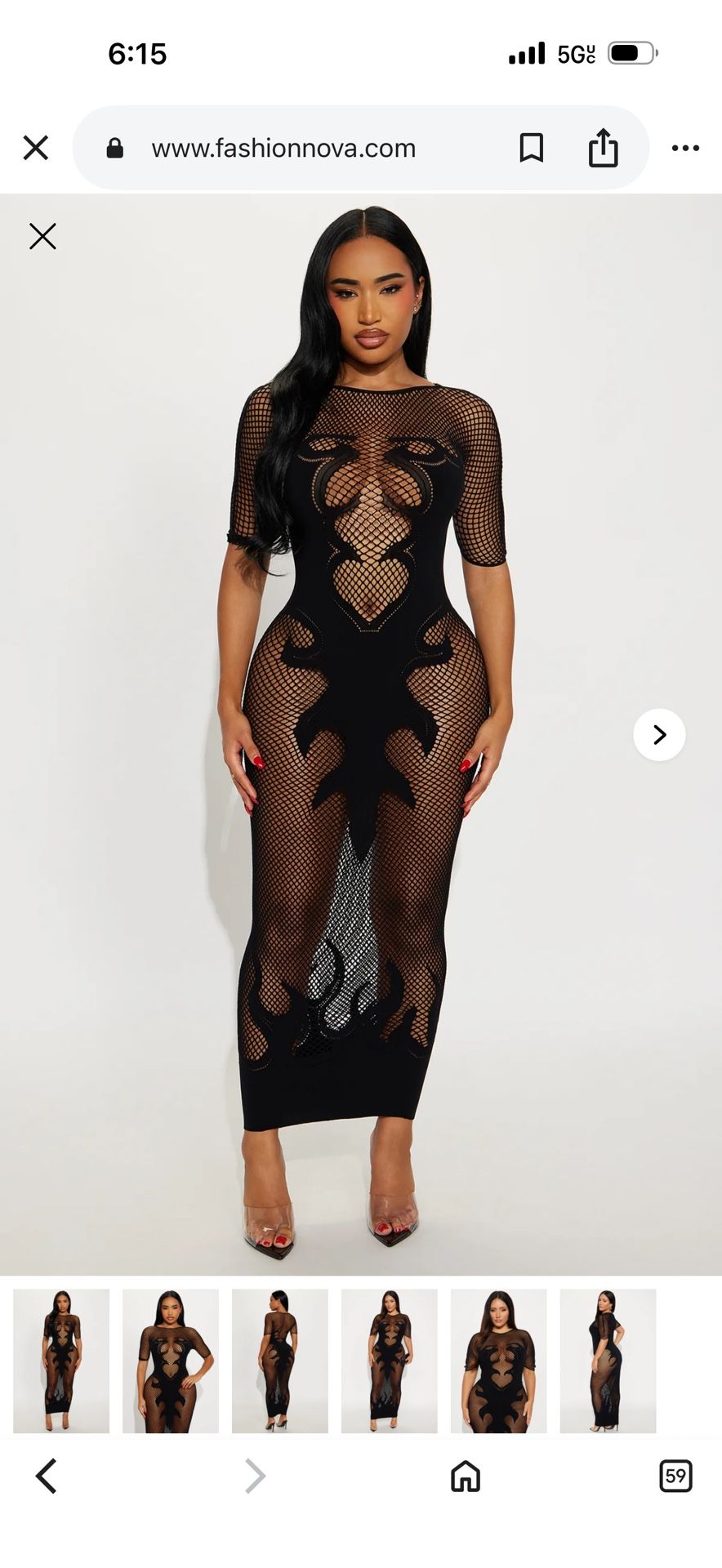 Fashion Nova Fishnet Seamless Dress
