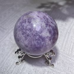 54.5mm 236g High Quality Lepidolite Sphere, Purple Lepidolite Sphere, Lepidolite Sphere, Crystal Ball, With Stand