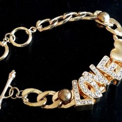 Heavy Gold Plated  "#LOVE"  Bracelet 