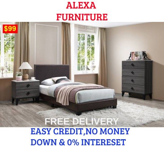 BRAND NEW TWIN SIZE BEDFRAME  ADD MATTRESS (STARTING AT $99)  Item #PDX019211T