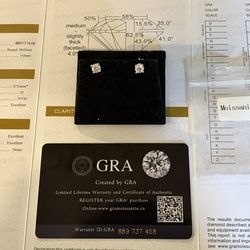 1 ctw  Moissanite Stud Earrings 5mm Round Diamond Look 925 Sterling Silver