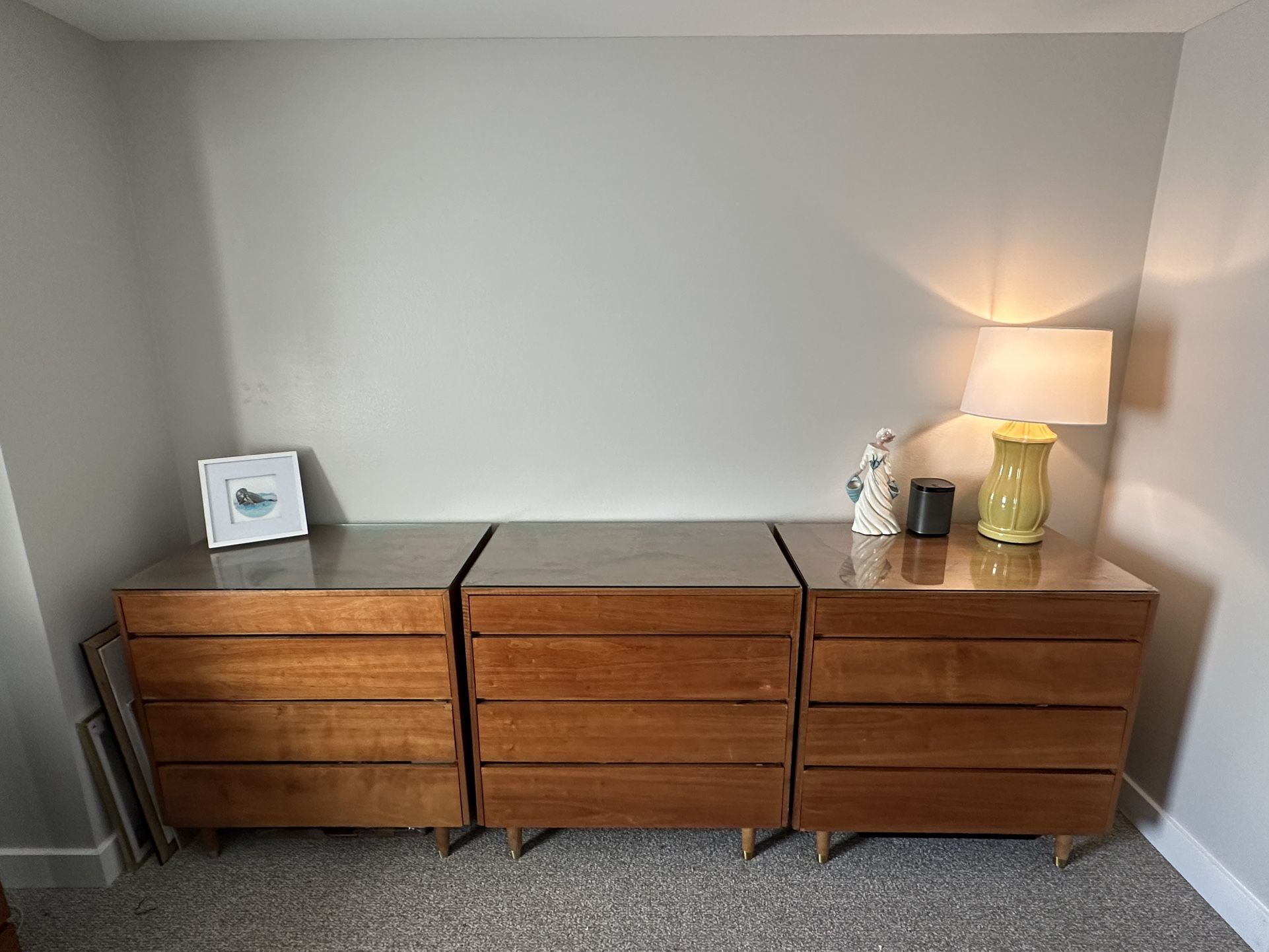 Vintage Mcm Solid Wood Modular Dressers
