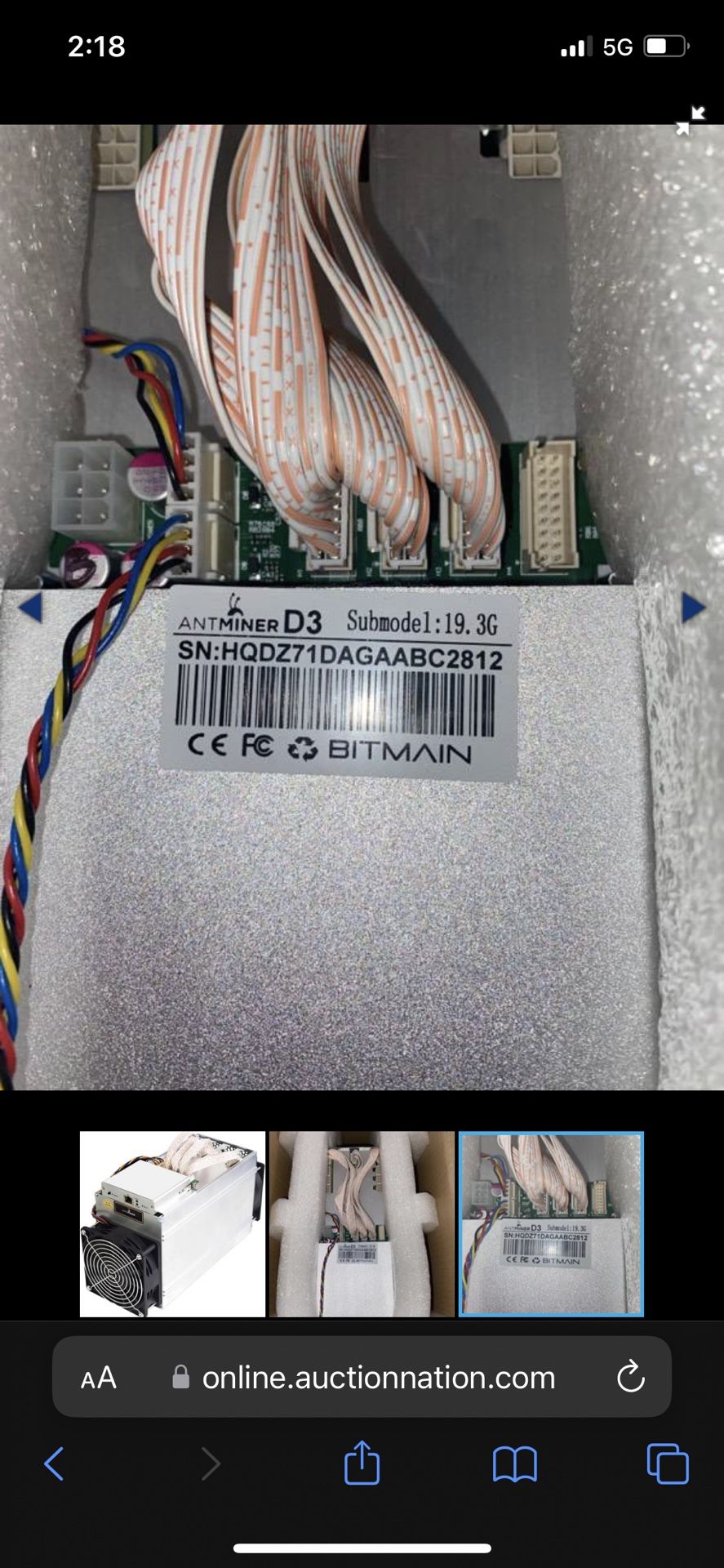 Bitmain Antminer D3 Bitcoin Miner (new)