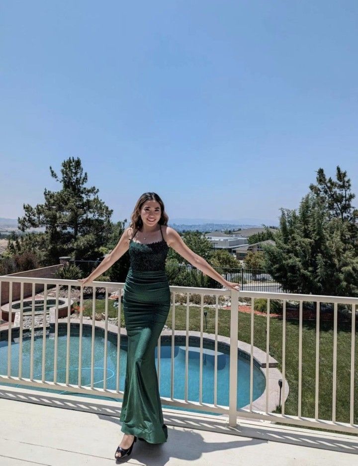 Embroidered Bodice Open Criss Cross Back Mermaid Long Prom Dress
