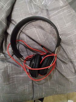 Black and Red Wired On-Ear Headphones
