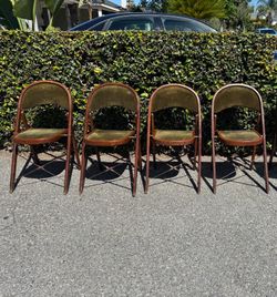 Antique Set Of 4 Early 1900s Folding Chairs bentwood Adirondack