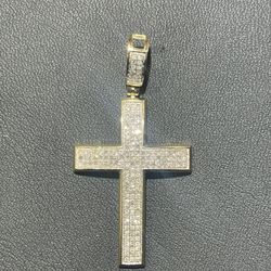 14KT Yellow Gold .35ct TW Diamond Cross Pendant 