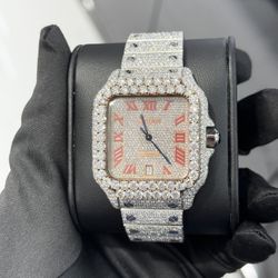 Natural Diamond Cartier Bust Down Watch Shines very hard