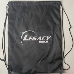 Legacy Discs Black Drawstring Bag Disc Golf 18” x 13.5” Inches Brand New 