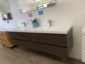 84” wall mount bathroom vanity