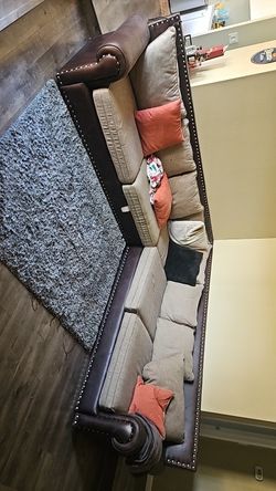 Large L-Shaped Sectional Couch Used Wear