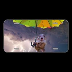 License Plate Novelty Car Front Animals Umbrella Composing Rain