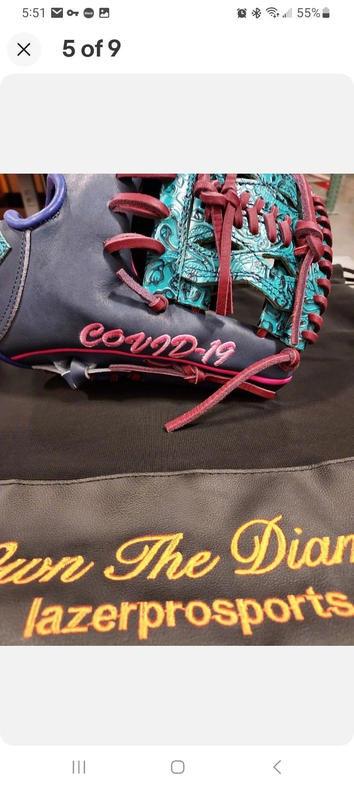 Brandeis (royal) Blue, Red, Black, and White (lace) Premium Kip Leather Custom  Baseball Glove by VEKOA.