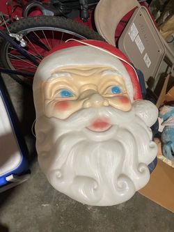 Vintage Empire Plastics Santa Claus Face Blow Mold – 25 Inches – Working Light