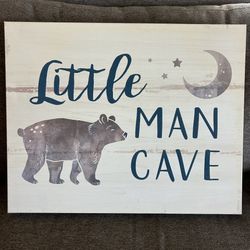 Little man cave canvas picture wall decor boys bedroom