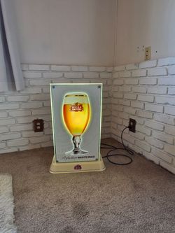 Rare Mancave, Beer Cave, Event, Bar Stella Artois Light Up Beer Sign with Stand