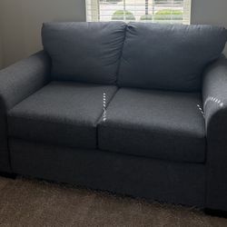 Loveseat, Fabric, Gray