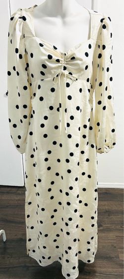 Lisa Says Gah Ivory Polka Dot Dress Size S