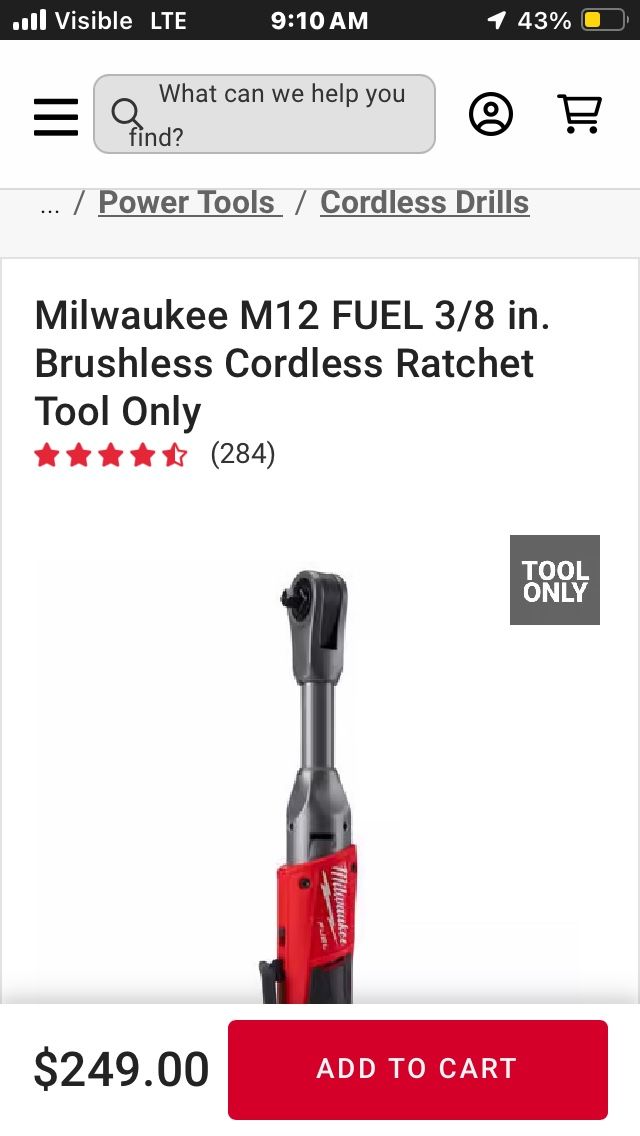 Milwaukee M12 Tool Only Ratchet 256020