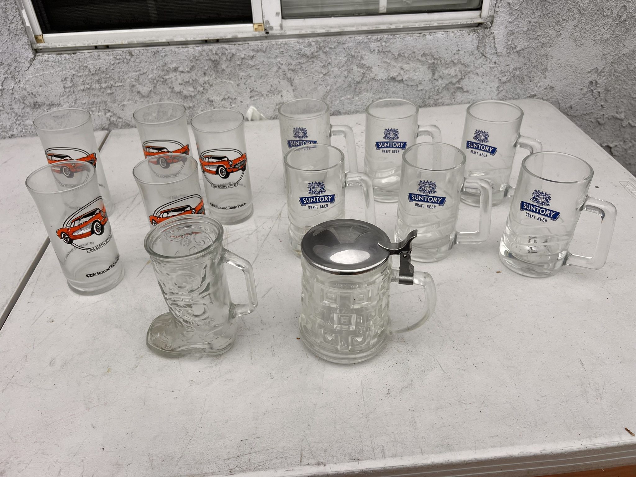 Vintage Retro Glass Cups
