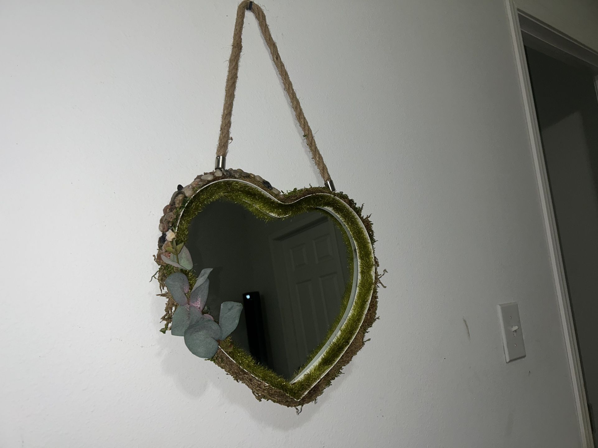 Large Heart Moss Mirror