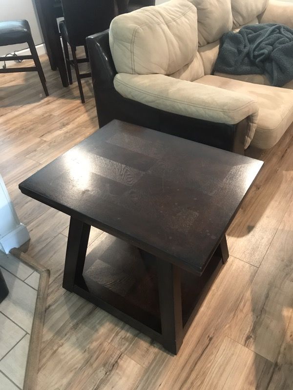 Cherry brown wood end table