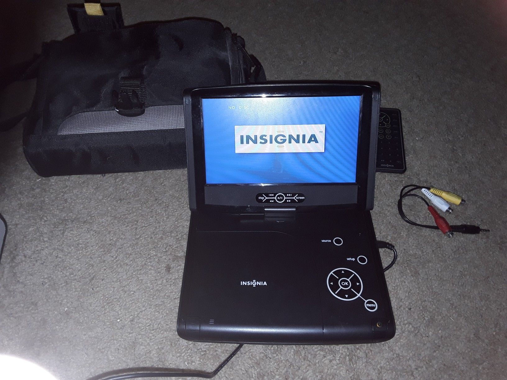 Insignia Portable DVD player with case and remote