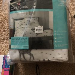 Cuddle Duds Twin Micro fleece Bed Set,winter Deer Scene 