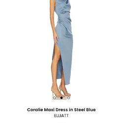 Coralie Maxi Dress in Steel Blue from Revolve