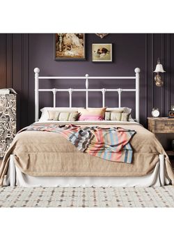 Brand New Queen Size Metal Platform Bed Frame with Victorian Vintage Headboard/Under Bed Storage/No Box Spring Needed/Easy Assembly/Noise Free/Mattres