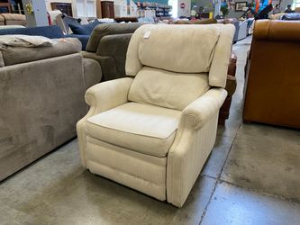 Cream Roll Arm Lean-Back Recliner