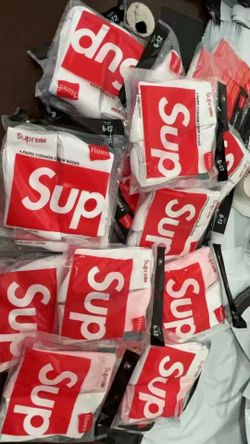 Supreme Hanes Socks White
