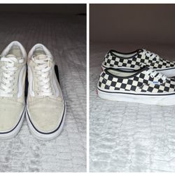 Vans Size 7 Women Off The Wall 2 Pairs
