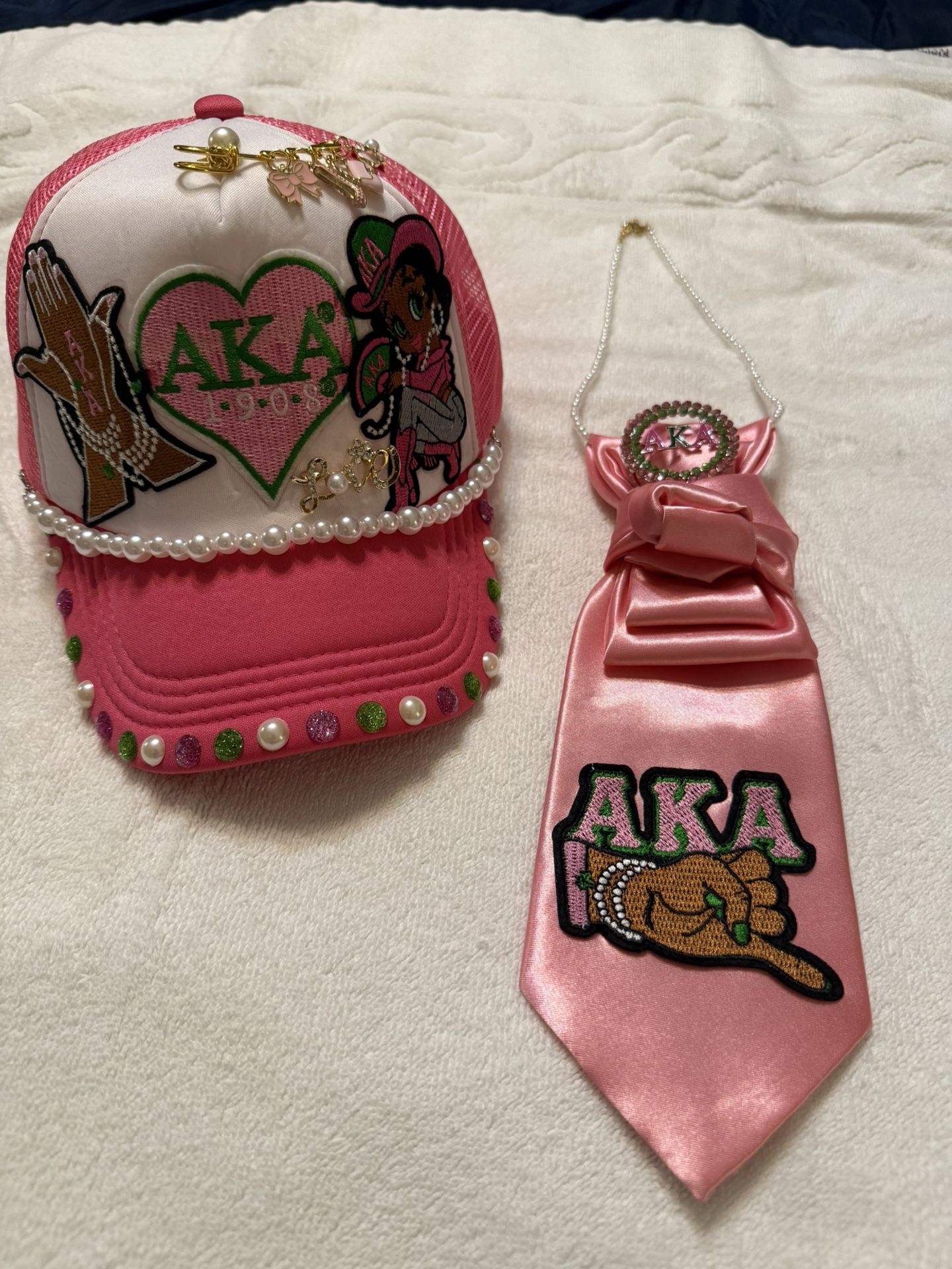 Custom Necktie And Cap $60