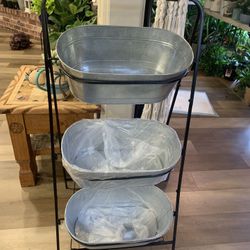 Galvanized Planter Stand 