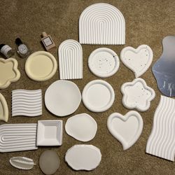 Gypsum jewelry storage tray simple dining table food photography props shooting decoration background