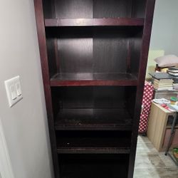 Dark Tall Wood Bookshelf