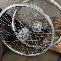 20” Chrome Early 90s Bmx Araya Super 7x Rims With Sealed RL Hubs