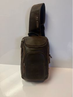 Genuine Leather Chest Bag Vintage Sling Bag Crossbody Shoulder Bag Casual