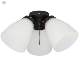 3-Light Oil Rubbed Bronze Ceiling Fan Shades LED Light Kit