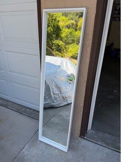White Full-Length Mirror: 16” x 60”